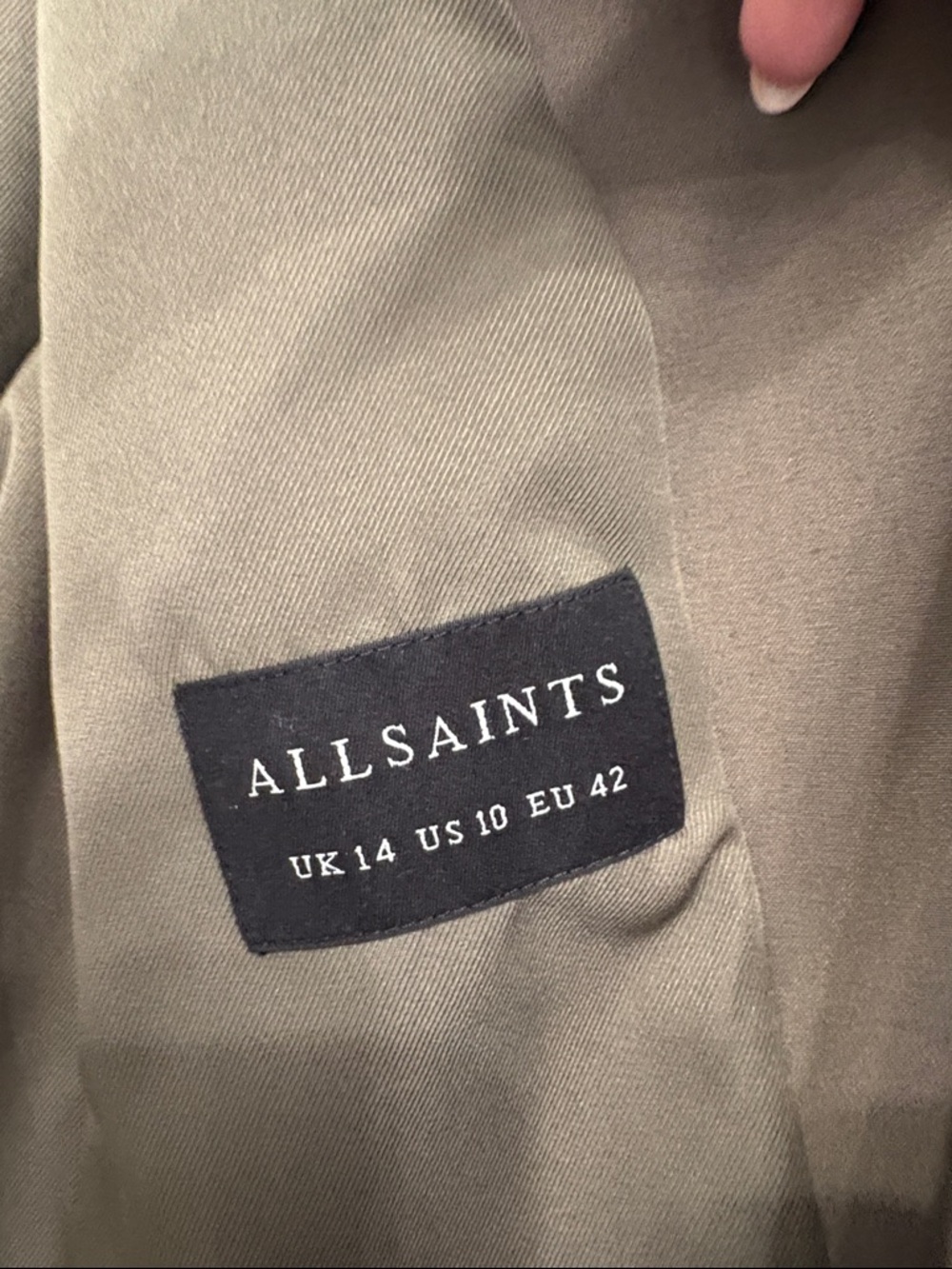 ALLSAINTS Aleida Lightweight Tri Blazer Jacket in Dark Olive Green - Picture 7 of 8